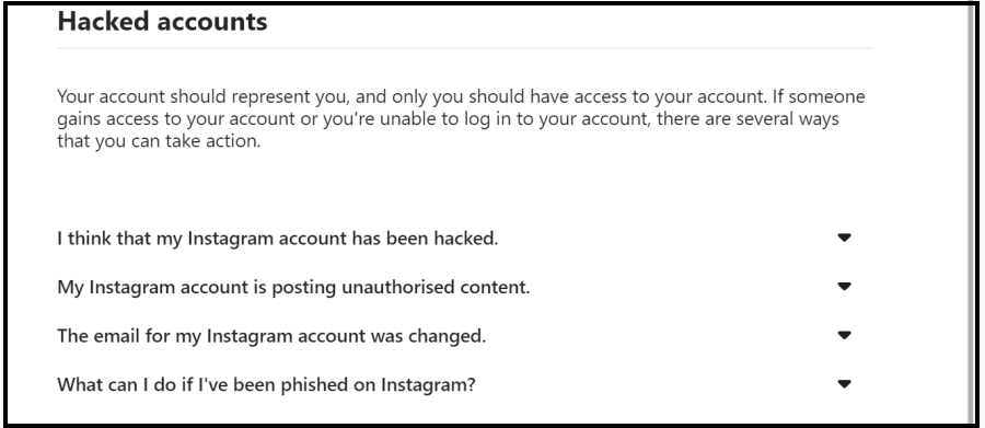 Instagram hacked account recovery