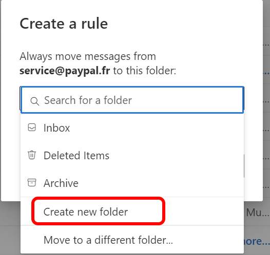 Move Emails from Sender to Folder Hotmail